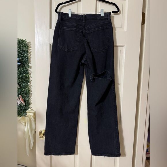 Women’s Abercrombie & Fitch Dark Black Wash 90s Relaxed High Rise Jean 6S / 28 - Picture 2 of 3